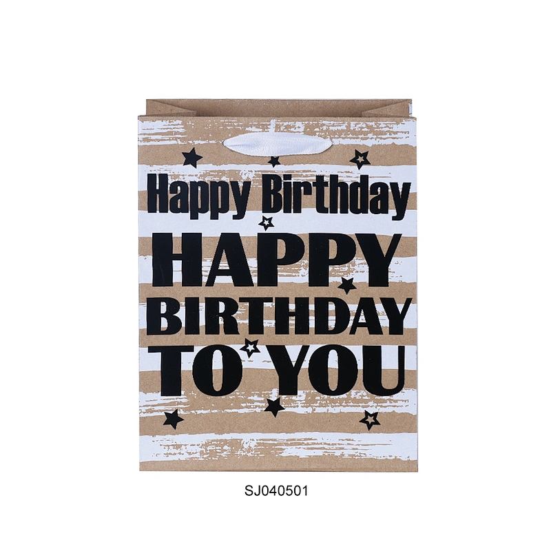 Wholesale Custom Brown White Gift Craft Kraft Shopping Paper Bags With Handle