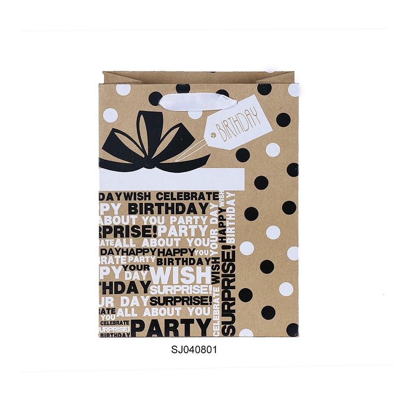 Wholesale Custom Brown White Gift Craft Kraft Shopping Paper Bags With Handle