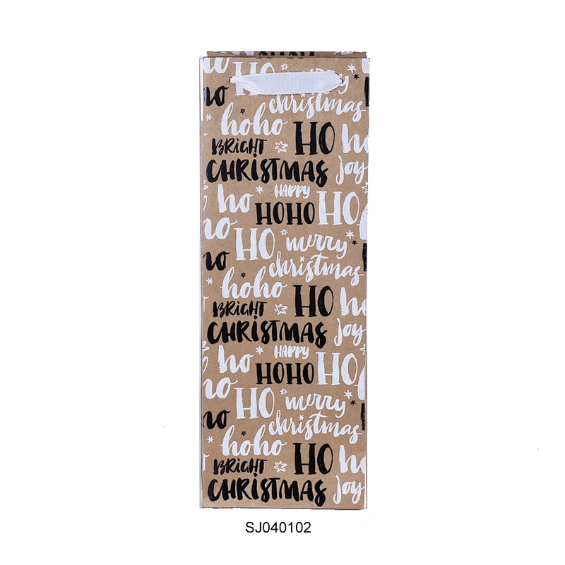Factory High Quality Brown Kraft Paper Wine Bag Gift Wholesale Paper Wine Bags