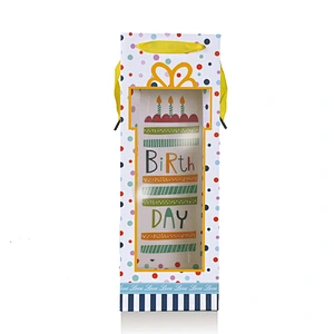 Factory Wholesale Gift Packaging Custom Printed Bottle Paper Wine Bags with Handles