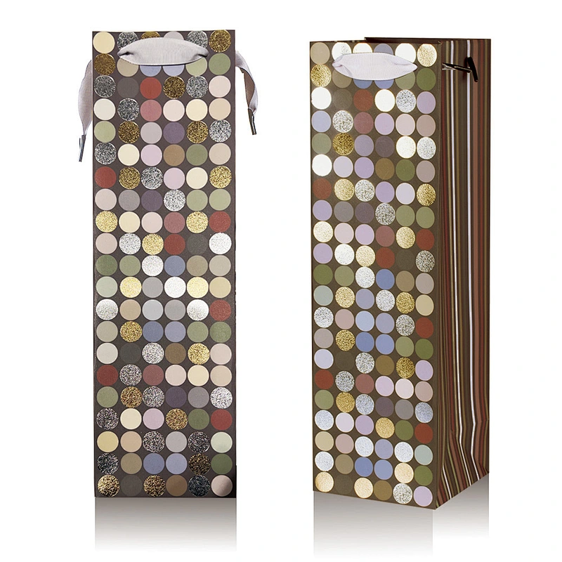 High Quality Customized Wine Bottle Gift Packaging Paper Bag