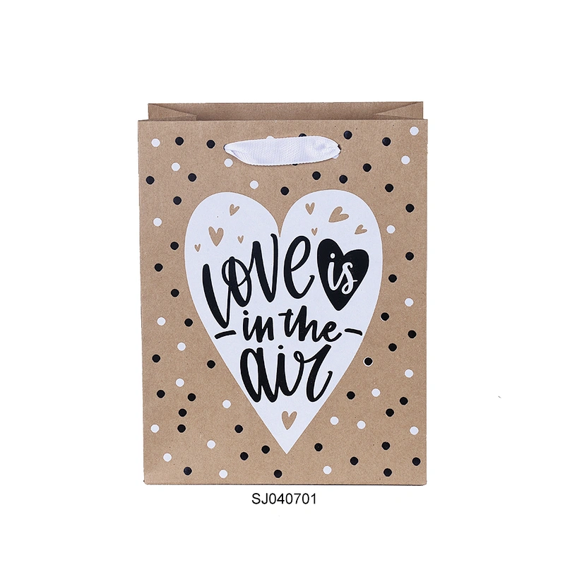 Wholesale Custom Brown White Gift Craft Kraft Shopping Paper Bags With Handle