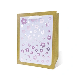 Supplier Custom logo hot stamping kraft gift bag with handle