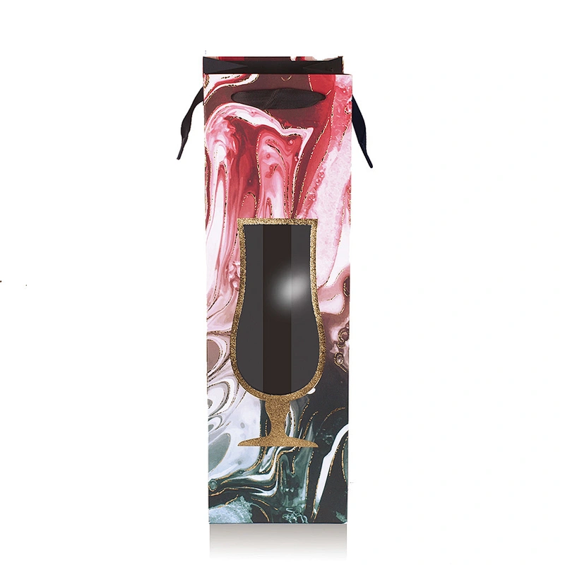 High Quality Customized Wine Bottle Gift Packaging Paper Bag
