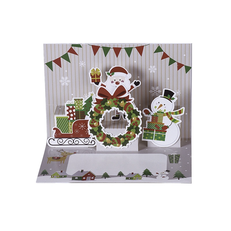 Merry Christmas Custom Greeting Card 3d Pop Up Custom Cards for Festival-4
