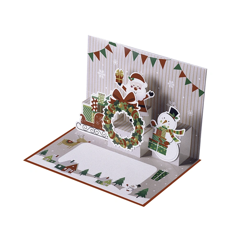 Merry Christmas Custom Greeting Card 3d Pop Up Custom Cards for Festival-4