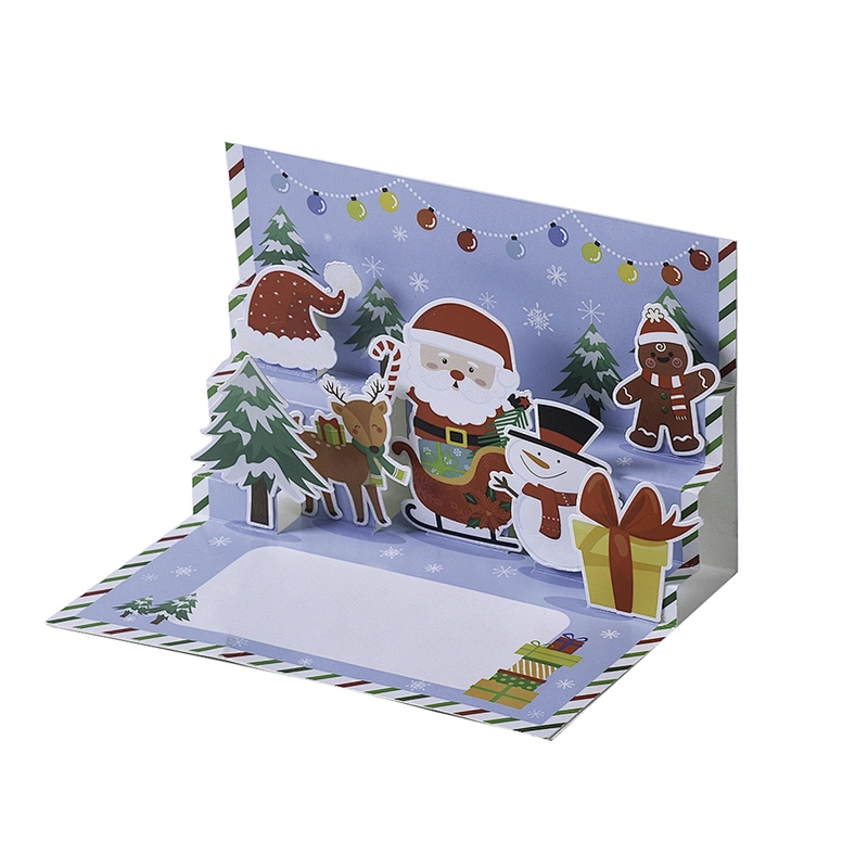 Merry Christmas Custom Greeting Card 3d Pop Up Custom Cards for Festival