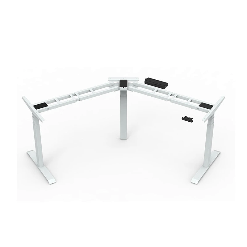 Triple Motors L Shaped Standing Desk