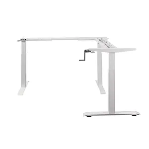 L shaped  Manual Height Adjustable Desk