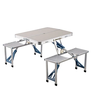 Portable Aluminum Folding Outdoor Heights Adjustable Camping garden Suitcase Picnic Table with 4 Seats