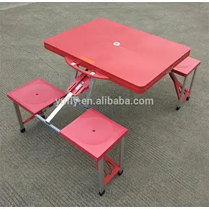 table and seat sets outdoor easy-carry garden BBQ picnic camping plastic folding table