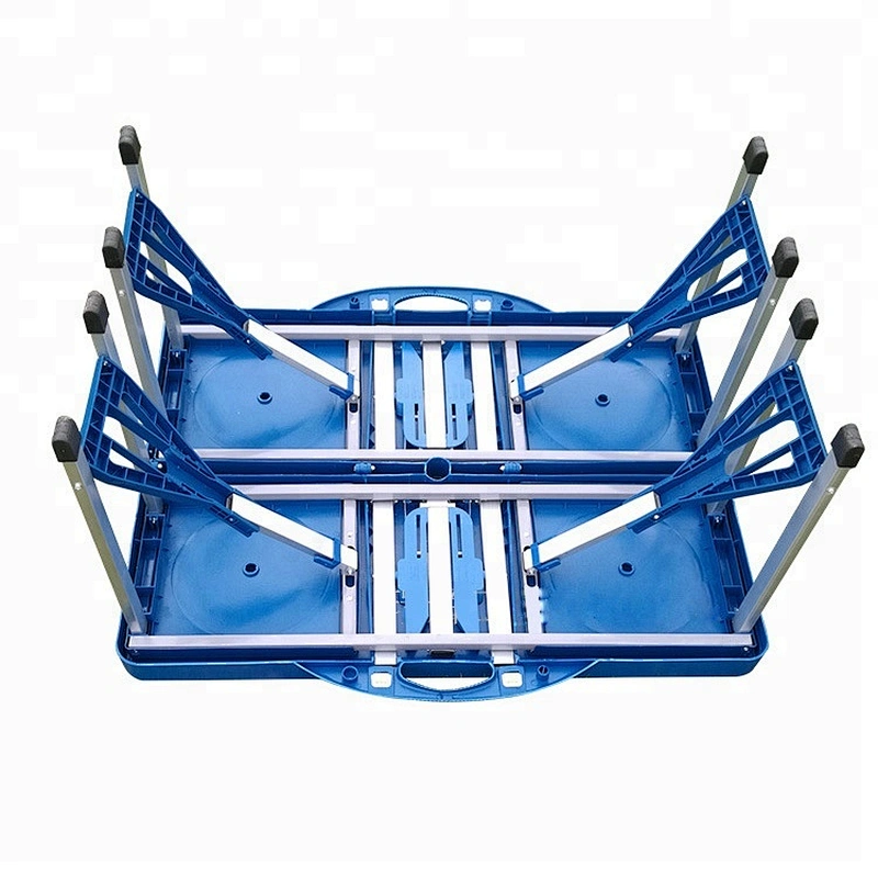 Hot-sale Low Price Garden ABS 4 Seats Plastic Folding Table Aluminum Suitcase Picnic Dining Table