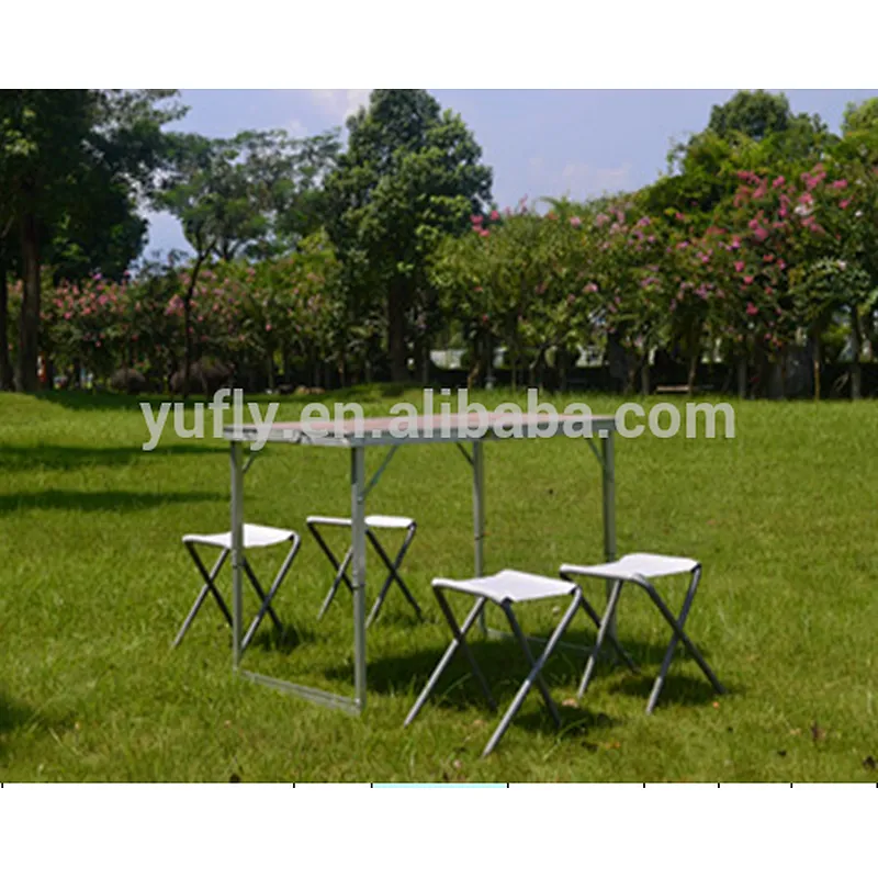 MDF & Alum.Folding Picnic table and seat sets Camping chair table
