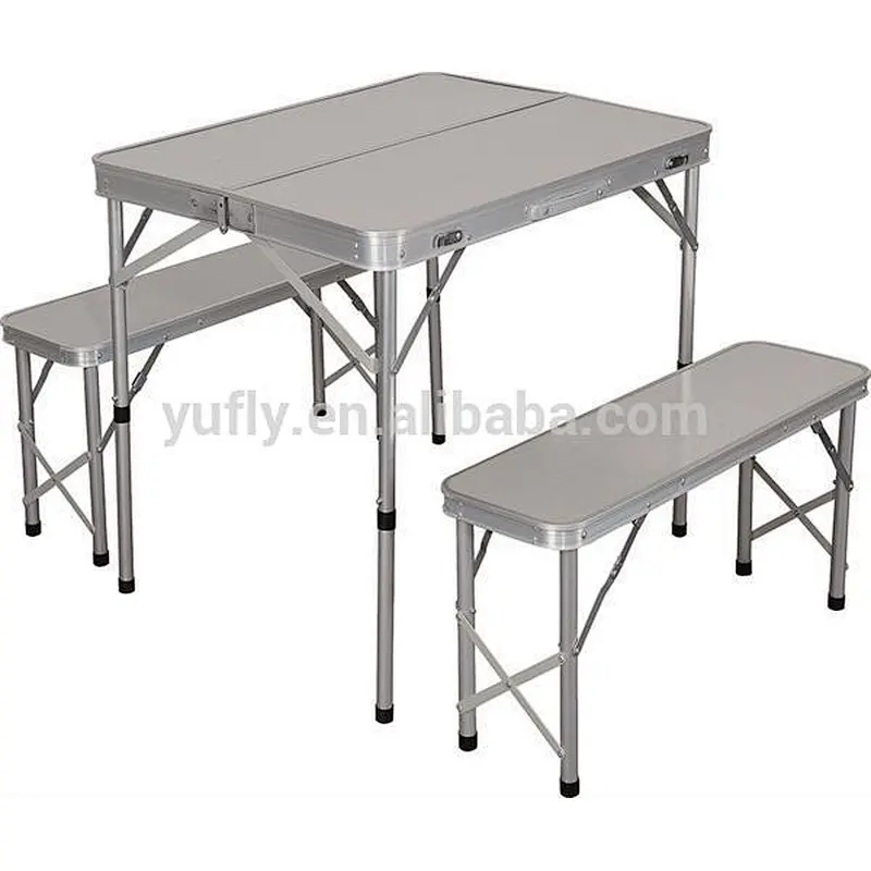 Folding picnic table set 1 table + 2 benches garden camping beer folding table