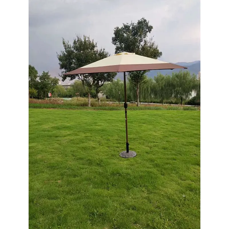 Garden alum steel Patio Camping hand push market umbrella Hanging umbrella double roof twin roma umbrella