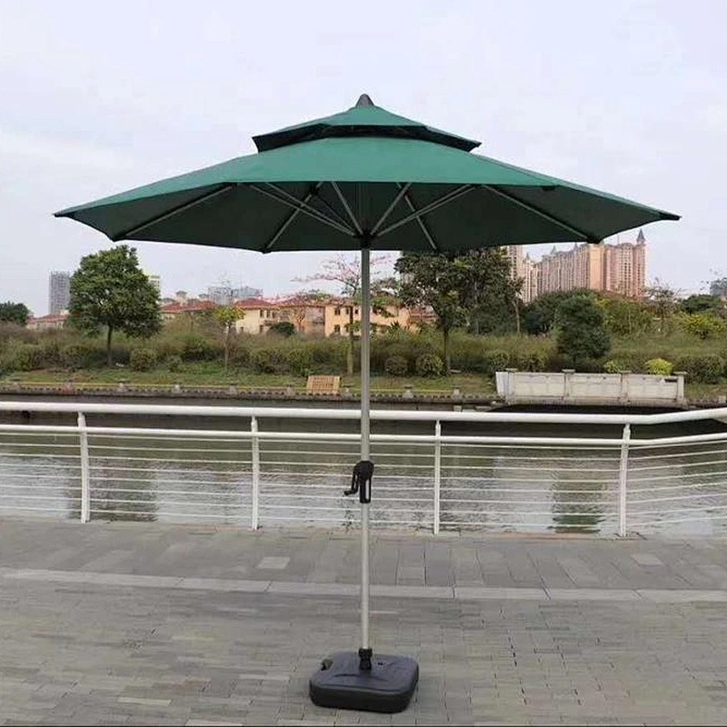 Garden alum steel Patio Camping hand push market umbrella Hanging umbrella double roof twin roma umbrella