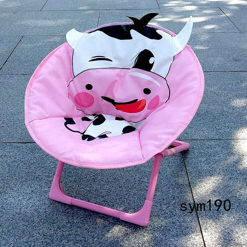 Hotsales outdoor indoor garden round chair children kids folding Cartoon moon chair child picnic chair