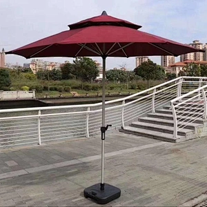 Garden alum steel Patio Camping hand push market umbrella Hanging umbrella double roof twin roma umbrella