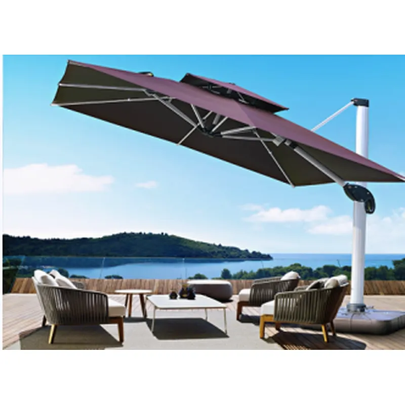 The New!Sophia Silver Oxide White 100 Pole Large Roman Umbrella