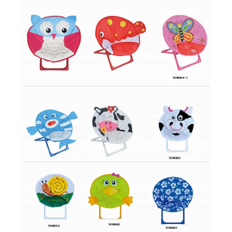 Outdoor indoor garden round chair children kids folding Cartoon moon chair