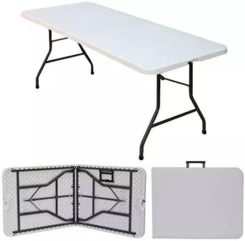 White Plastic Foldable Table