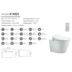 Smart toilet wall hung