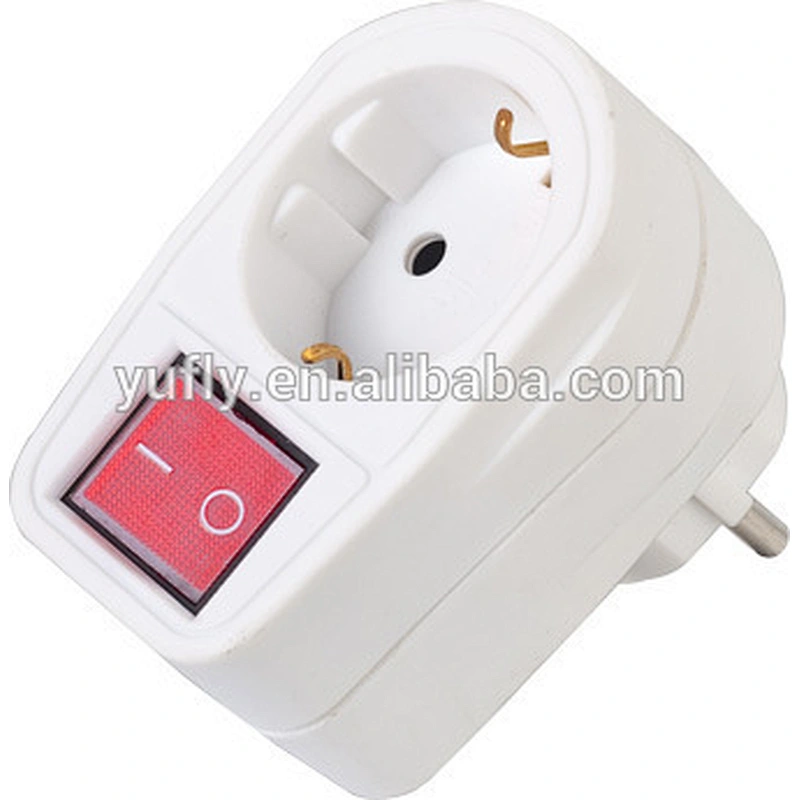 1way EU surge protector travel adaptor plug with switch