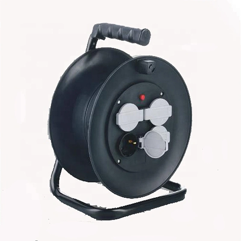 30M 250V 16A small 4Outlets electric socket extension waterproof cover hand hold german type plug cable reel