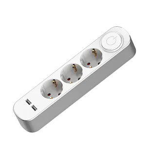 Top quality surge protector Germany power strip extension socket with white switch with USB With Children protectors(shutter)