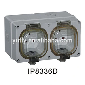 UK standard 13A double gang waterproof wall switch socket