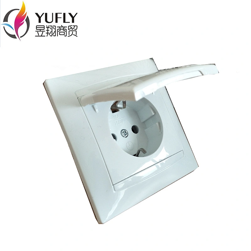 Hot sale EU standard 16A 1 gang with protection cover wall housing home electrical socket