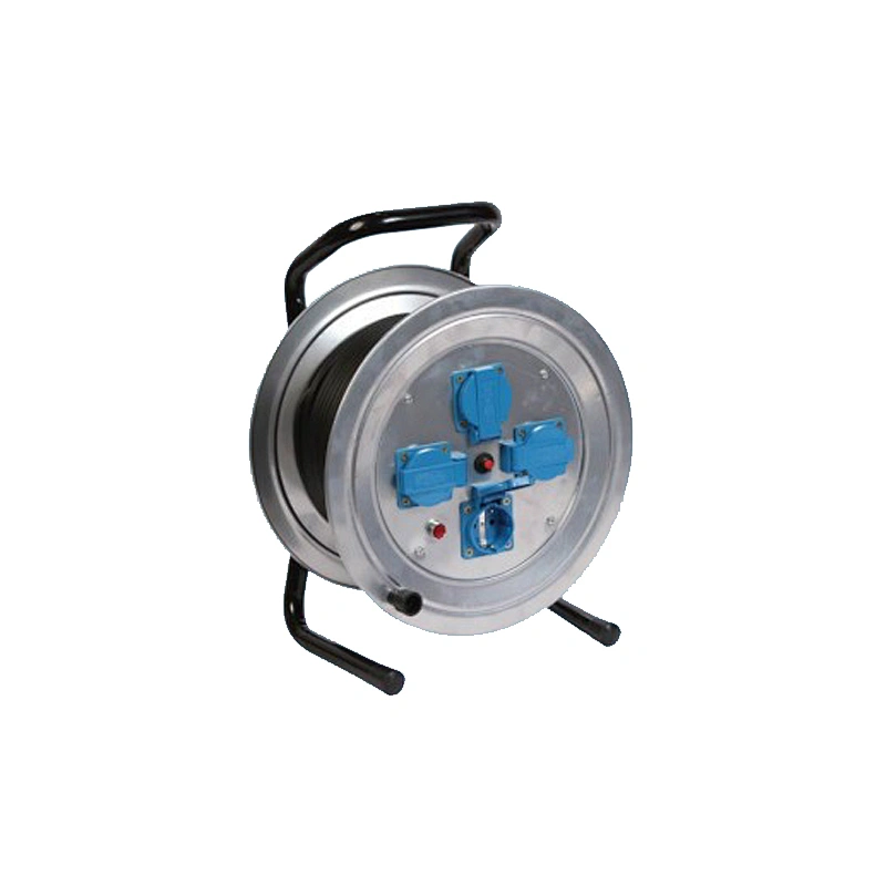 New Spray printed iron drum socket Multiple plug extension cable reel electrical cable reel