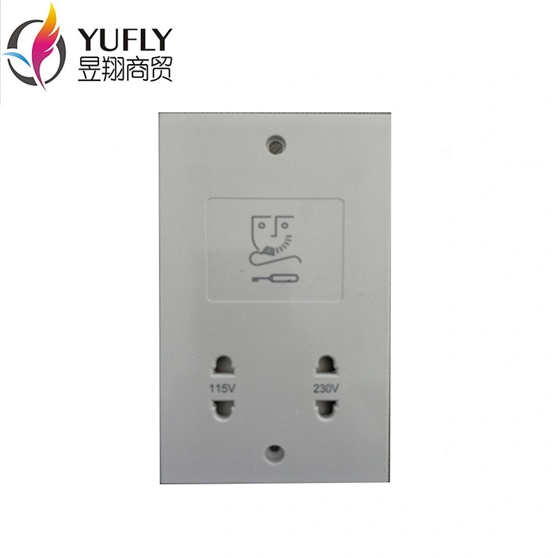 Hot sale UK standrad Dual Voltage 115/240 Electrical Hotel Wall Mounted Shaver Socket