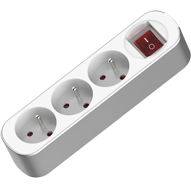 top hot French surge protection power strip electrical  extension cables socket with switch With Children protectors(shutter)