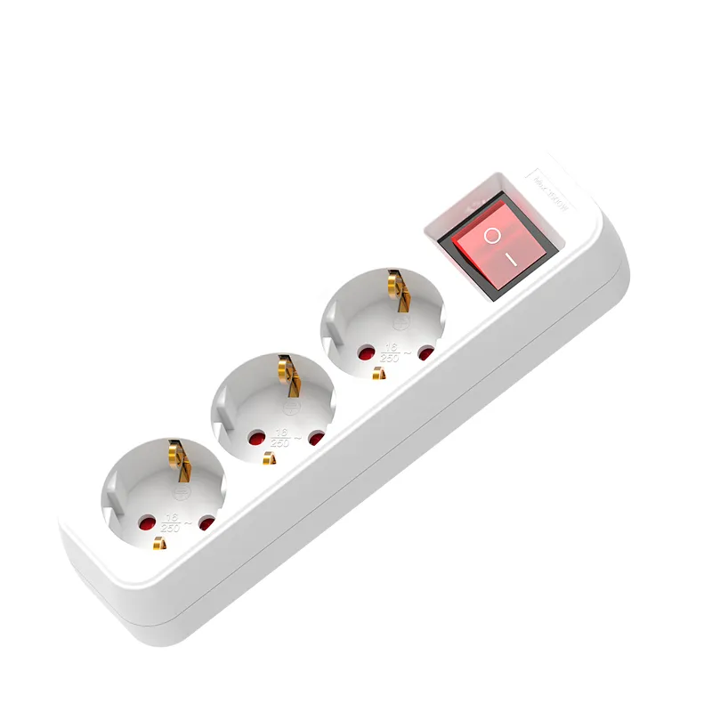 top hot Germany  surge protection power strip electrical  extension cables socket with switch With Children protectors(shutter)