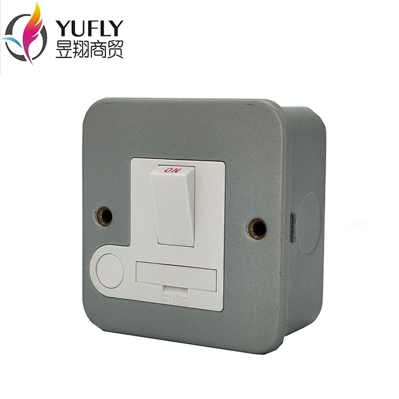 Hot Sale 13A Fused Connection Unit D.P Switched Wall Houssing Electric Socket (WITH BOX )Metal Clad Perforated Metal Cladding