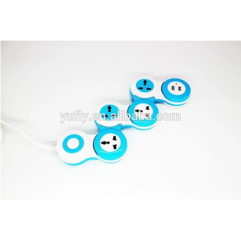 2015 hot sale 4 way 2 usb outlet universal power strip extension socket