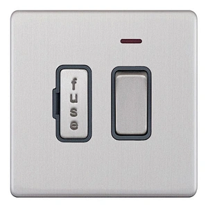 UK standard wall electrical polished Switched fuse/spurs connection unit