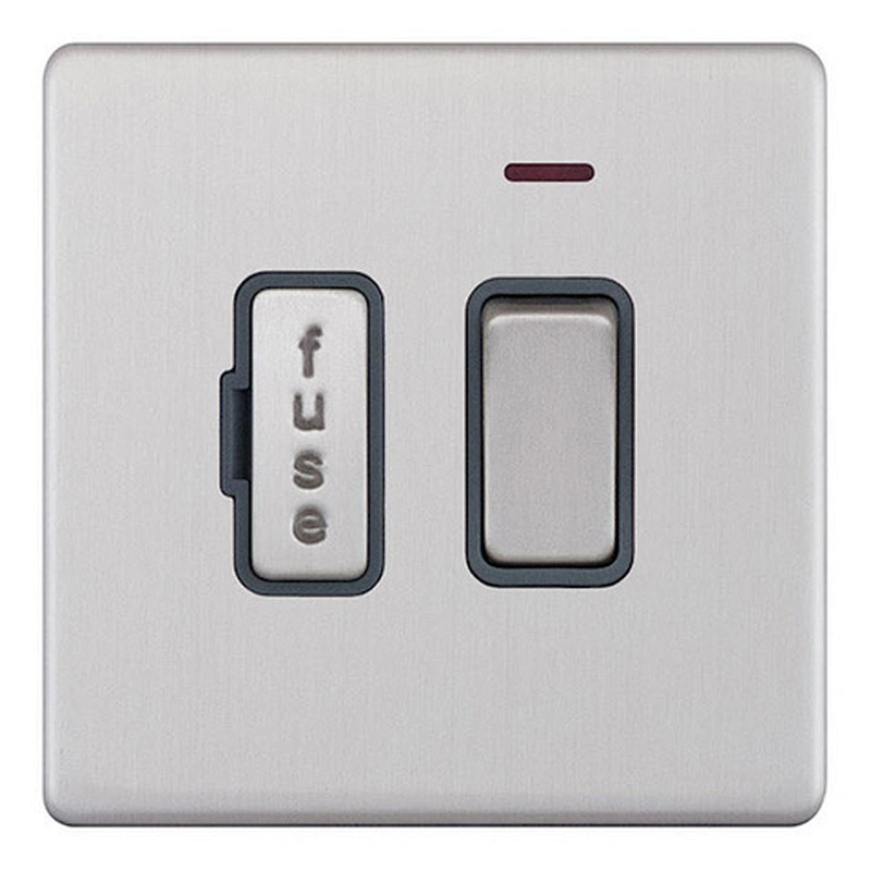UK standard wall electrical polished Switched fuse/spurs connection unit
