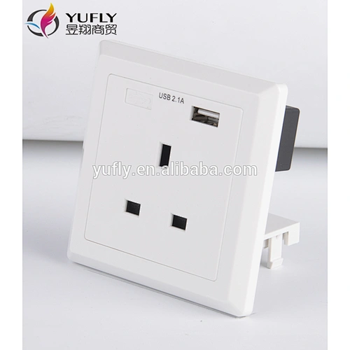 Hot sale UK standard one gang 1 USB port 13A wall power switched socket bakelite switch with usb port switch