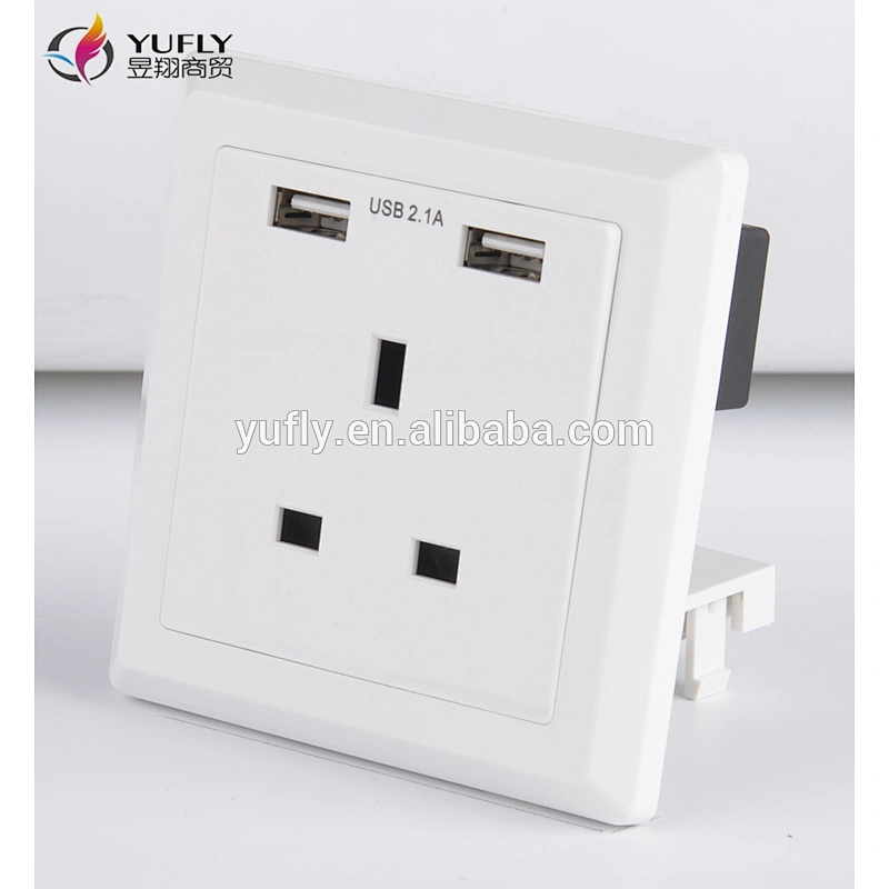 Hot sale UK standard one gang 1 USB port 13A wall power switched socket bakelite switch with usb port switch