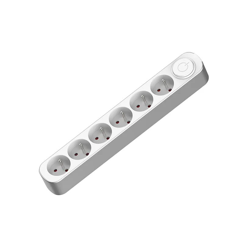 Top quality surge protector French power strip extension socket with white switch With Children protectors(shutter)