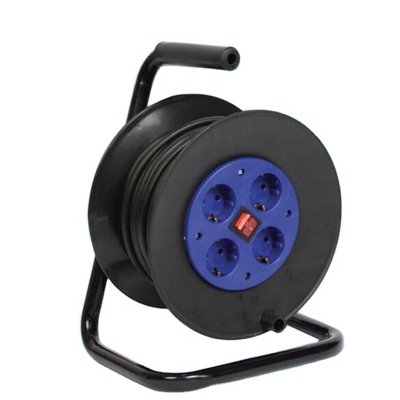 French type cable reel electric socket hand hold extension cable reel