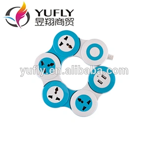 2015 hot sale 4 way 2 usb outlet universal power strip extension socket
