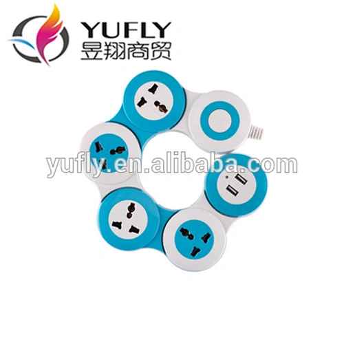 2015 hot sale 4 way 2 usb outlet universal power strip extension socket