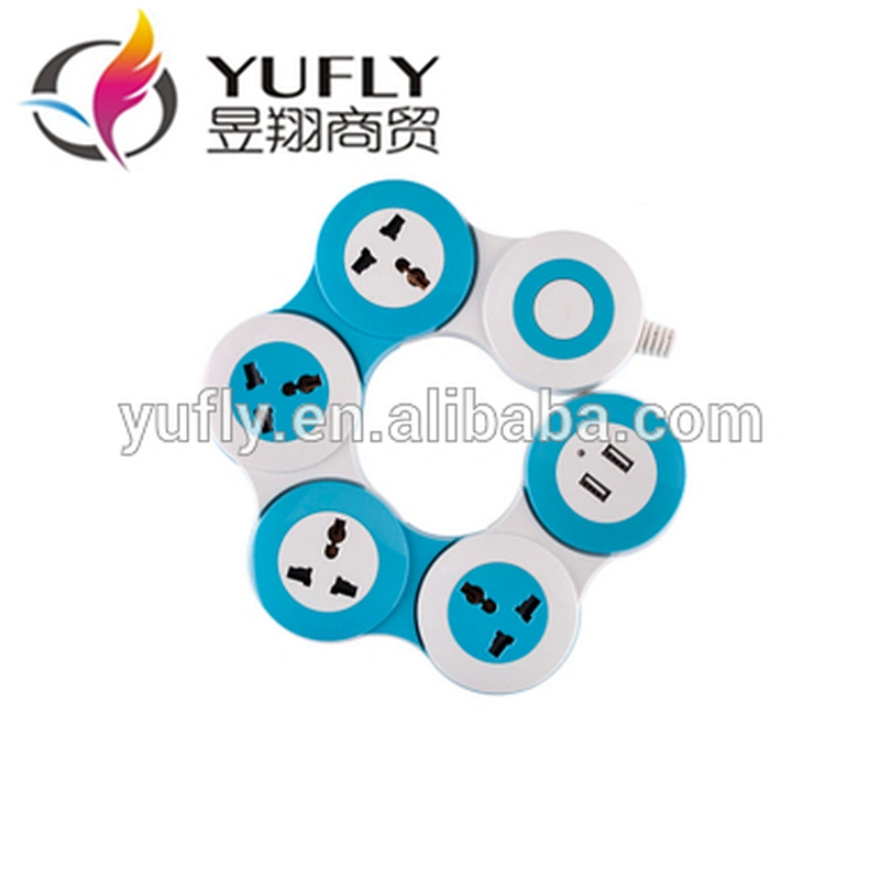 2015 hot sale 4 way 2 usb outlet universal power strip extension socket
