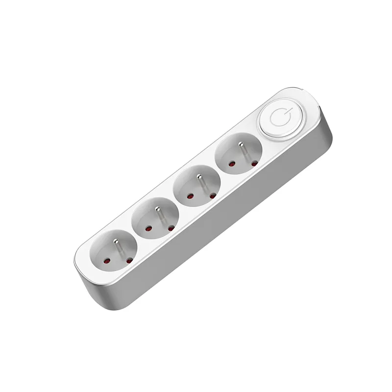 Top quality surge protector French power strip extension socket with white switch With Children protectors(shutter)