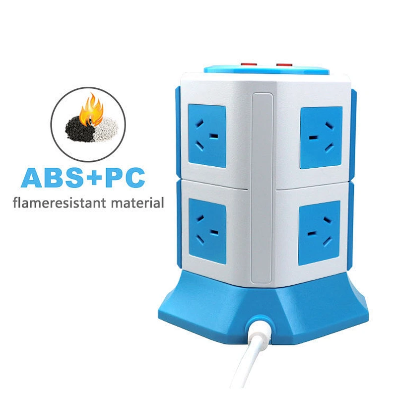 Tower Power Strip  8 Socket AU Outlet Plug with 4 USB Smart Charger Protector Multi-outlet Power Strip