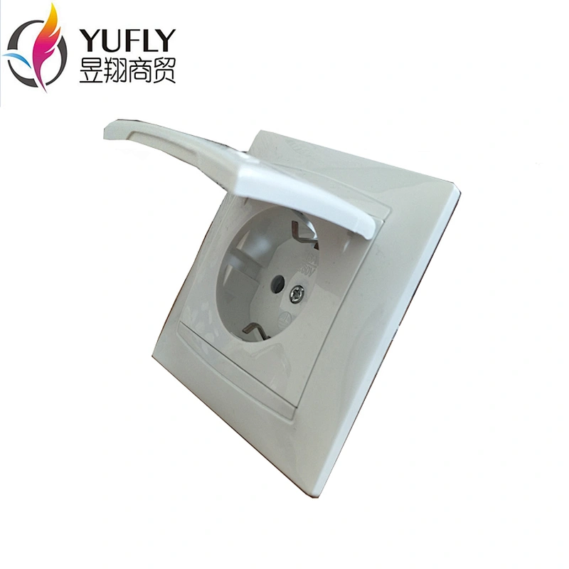Hot sale EU standard 16A 1 gang with protection cover wall housing home electrical socket