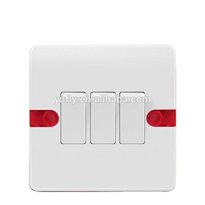 UK standard 10A 3 gang 1 way /2 way electric wall light switch with neon screwless switch white switch